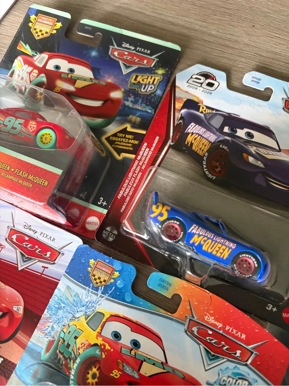 Disney Cars Lightning McQueen lot of 4- light up, fabulous McQueen, color change